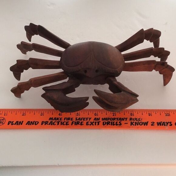 Carved teak or mahogany, vintage crab - Picture 1 of 4
